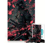 Puzzle de 1000 pièces Guerriers samouraïs dans Les cerisiers en Fleurs pour Adultes et Adolescents, Jouet Anti-Stress, découpe Nette, pour Les fêtes (50x75cm)