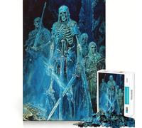 Puzzle de 1000 pièces Guerriers squelettiques dans Une Grotte pour Adolescents Amélioration de la mémoire Jeu de rôle Relaxant et Amusant Pièce de Collection aux découpes nettes 38x26cm