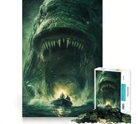 Puzzle de 1000 pièces Gueule de Monstre Marin pour Adolescents Jeu de réflexion apaisant Qualité supérieure Cadeau de Noël (50x75cm)