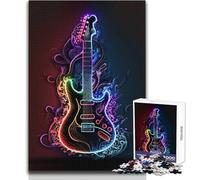 Puzzle de 1000 pièces Guitare Néon - Jeu d'apprentissage pour développer sa dextérité pour des Moments de Joie - Dimensions:50x75cm