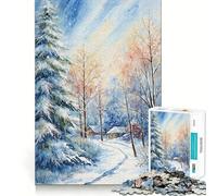 Puzzle de 1000 pièces Hameau enneigé pour Adolescents, Jeu Intelligent, Jeu d'intérieur, découpe précise, Cadeau Exquis (50x75cm)