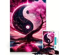 Puzzle de 1000 pièces Harmonie Yin et Yang Jeu de réflexion et d'exercice Emboîtement précis sans espaces Défi cérébral interactif pour la Maison (50x75cm)