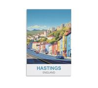 Puzzle de 1000 pièces, Hastings, Angleterre. Puzzle de 1000 pièces pour Adultes, Enfants et Adolescents. Jeu de Puzzle pour Toute la Famille. Dimensions : 38 x 26 cm.