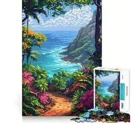 Puzzle de 1000 pièces Hawaii Pixel Art,Jeu d'assemblage Facile,Cadeau Intelligent et Relaxant,décoration de Noël (38x26cm)