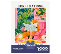 Puzzle De 1000 Pièces Henri Matisse Fox Reading Newspaper Art Puzzle pour Adolescents Course De Vitesse Manuelle Liste De Souhaits avec Le Père Noël Jouets Jeux Éducatifs 70x50cm/1000pcs