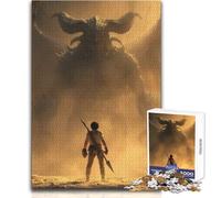 Puzzle de 1000 pièces Héros Contre Monstre géant à Cornes pour Adolescents:Un Jeu Stimulant la logique et Le développement de la pensée Un pour Partager des Moments précieux 50x75cm