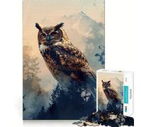 Puzzle de 1000 pièces Hibou à Double Exposition pour Adolescents, Jeu de logique et de détente, découpe précise, Cadeau précieux (38x52cm)