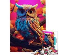 Puzzle de 1000 pièces Hibou Abstrait Idéal pour Un Anniversaire ou Noël Jeu éducatif pour améliorer la mémoire À partir de 14 Ans 38x26cm