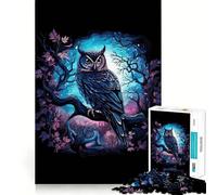 Puzzle de 1000 pièces Hibou Aquarelle sur Une Branche »,38x52cm Un Jeu d'enfant Découpes nettes,Composants Robustes Un Divertissement captivant pour des Moments de détente à la Maison
