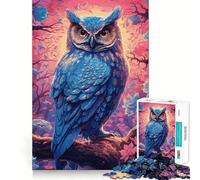 Puzzle de 1000 pièces Hibou Aquarelle sur Une Branche Activité ludique et stimulante,découpée au Laser pour Un Assemblage Parfait Idéal pour Partager Un Moment Convivial en Famille (50x75cm)