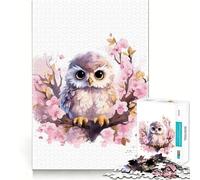 Puzzle de 1000 pièces Hibou Aquarelle sur Une Branche »,découpé au Laser pour Un Assemblage Parfait,idéal pour se détendre et Partager Un Moment Convivial en Famille (38x52cm)