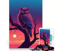 Puzzle de 1000 pièces Hibou Aquarelle sur Une Branche »,Jeu de Concentration mentale,découpe de précision,Bords Lisses,activité captivante pour des soirées tranquilles (38x26cm)