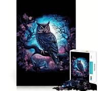 Puzzle de 1000 pièces Hibou Aquarelle sur Une Branche Jeu de mémoire Amusant Bords Lisses,Assemblage Parfait Une façon ludique d'occuper Les Heures vides (38x26cm)