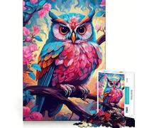 Puzzle de 1000 pièces Hibou Aquarelle sur Une Branche pour Adultes,Jeu de réflexion,découpe Laser pour Un Assemblage Parfait,activité enrichissante pour Les Jours de Pluie (50x75cm)