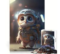Puzzle de 1000 pièces Hibou Astronaute de l'espace pour Adultes entraînement de la réflexion, apaisement de l'esprit, Divertissement, découpe Uniforme, Cadeau de Noël (50x75cm)