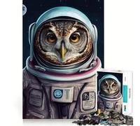 Puzzle de 1000 pièces Hibou Astronaute pour Adolescents Détente et Anti-Stress Découpe Lisse Cadeau Artistique (50x75cm)