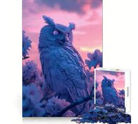 Puzzle de 1000 pièces Hibou au Coucher du Soleil (50x75cm) pour Adolescents développe la réflexion, Joie familiale, Bords Nets, Cadeau mémorable