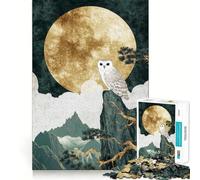 Puzzle de 1000 pièces Hibou au Sommet d'une Montagne pour Adolescents Un Cadeau élégant, idéal pour se ressourcer et Passer des Moments de sérénité (38x26cm)