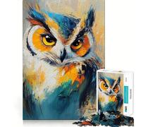 Puzzle de 1000 pièces Hibou Cadeau pour Adultes Jeu de réflexion Loisirs Qualité Joli présent (38x26cm)