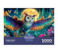 Puzzle de 1000 pièces « Hibou dans Le Cosmos » - Hibou Magique et coloré - Jeu éducatif pour Adultes (à partir de 12 Ans) - Niveau de difficulté élevé - Cadeau d'anniversaire Stimulant - 52 x 38 cm