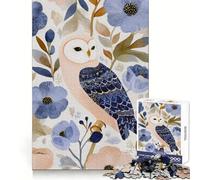 Puzzle de 1000 pièces Hibou dans Un décor Floral à l'aquarelle pour Adultes pour stimuler la mémoire et se détendre mentalement Découpe de qualité supérieure Surprise chaleureuse 38x26cm