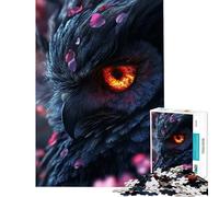 Puzzle de 1000 pièces Hibou de feu Gros Plan Défi d'intelligence cérébrale Jouet addictif Jeu Manuel Cadeau d'anniversaire Cadeau de Père Noël Secret (Dimensions 38x26cm)