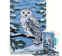 Puzzle de 1000 pièces Hibou des neiges pour Adolescents, idéal pour améliorer la mémoire, Confortable et Relaxant, découpe Ferme, Cadeau Festif (38x52cm)