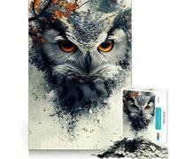 Puzzle de 1000 pièces Hibou en Automne pour Adolescents, Puzzle de mémoire, Puzzle Relaxant et Lumineux, Image à Assembler, Cadeau Exquis (38x52cm)