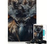Puzzle de 1000 pièces Hibou en Gros Plan pour Adultes, Jeu de Concentration et de réflexion, pour la Maison ou Les Loisirs, Motif à Bords Nets, Cadeau de Noël (38x52cm)