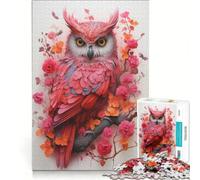 Puzzle de 1000 pièces Hibou en vol Silencieux Jeu de Construction Difficile avec pièces de Formes aléatoires Parfaitement emboîtables 38x52cm