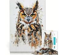 Puzzle de 1000 pièces Hibou et Animaux Mignons pour Adultes, idéal pour renforcer la mémoire, activité à Domicile, Bords Nets, Cadeau Festif (50x75cm)