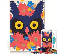 Puzzle de 1000 pièces Hibou et Fleurs pour Adolescents Jeu de réflexion Jouet à Partager Découpe Nette (38x52cm)