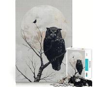 Puzzle de 1000 pièces Hibou et Oiseau sur Une Branche pour Adultes, Jeu Intelligent et Amusant à Assembler Ensemble, Cadeau de Saison (50x75cm)