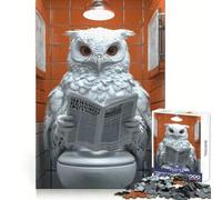 Puzzle de 1000 pièces Hibou lisant Le Journal aux Toilettes pour Adultes, Jeu de réflexion, pièce d'art de précision (38x26cm), idéal pour Jouer à l'intérieur