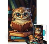 Puzzle de 1000 pièces Hibou lisant Un Livre pour Adolescents, Puzzle Relaxant et Lumineux, Image à Assembler, Cadeau Exquis (38x52cm)