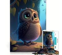 Puzzle de 1000 pièces Hibou Mignon pour Adolescents, Puzzle Stimulant la mémorisation, Jeu apaisant, Bords Nets, Cadeau de qualité supérieure (38x26cm)