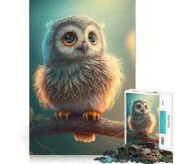 Puzzle de 1000 pièces Hibou Mignon pour Adultes Développe la mémoire Loisirs Doux Découpe Ferme Cadeau de Vacances (38x52cm)