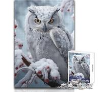 Puzzle de 1000 pièces Hibou Mystique dans Un Havre de Paix enneigé - Jeu intellectuel et éducatif - Cadeau d'anniversaire idéal - Dimensions:38x26cm
