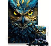 Puzzle de 1000 pièces Hibou Néon pour Adultes, Puzzle amélioré, Silencieux, Clair et de qualité supérieure (38x26cm)