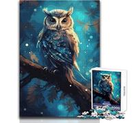 Puzzle de 1000 pièces Hibou Nuit pour Adolescents, Jeu éducatif de logique et de réflexion, pour Toutes Les Occasions Dimensions 38x52cm