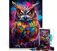 Puzzle de 1000 pièces Hibou Oiseau Cadeau pour Adultes Jeu de réflexion Loisirs et Divertissement Qualité supérieure Joli présent (38x26cm)