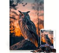 Puzzle de 1000 pièces Hibou, Oiseau, Coucher de Soleil, Animal, pour Adolescents, Jeu de réflexion, Jouet, à Partager à la Maison, découpe Nette, (50x75cm)