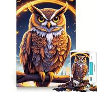 Puzzle de 1000 pièces Hibou pour Adolescents, Puzzle de mémoire, Puzzle Relaxant et Lumineux, Image à Assembler, Cadeau Exquis (38x26cm)