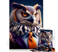 Puzzle de 1000 pièces Hibou pour Adolescents, Puzzle de mémoire, Puzzle Relaxant et Lumineux, Image à Assembler, Cadeau Exquis (50x75cm)