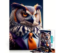 Puzzle de 1000 pièces Hibou pour Adolescents, Puzzle de mémoire, Puzzle Relaxant et Lumineux, Image à Assembler, Cadeau Exquis (50x75cm)