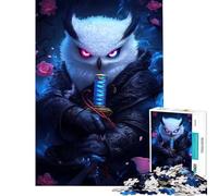 Puzzle de 1000 pièces Hibou Samouraï Animal Difficile et Stimulant Analyse et Logique Jouet à Faire soi-même pour Les 14 Ans et Plus 38x52cm