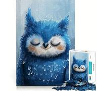 Puzzle de 1000 pièces Hibou Saphir endormi pour Adolescents Un Jeu de logique Clair, Un Passe-Temps apaisant, Une découpe Parfaite et Un Cadeau Classique 50x75cm