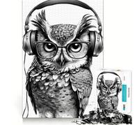 Puzzle de 1000 pièces Hibou Serene Beats, idéal pour Les Adolescents, Un Jeu Stimulant pour Le Cerveau, Un Cadeau saisonnier idéal pour Un Assemblage Artistique et Serein (38x26cm)