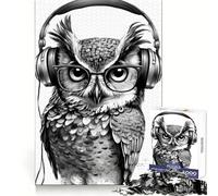Puzzle de 1000 pièces Hibou Serene Beats, idéal pour Les Adolescents, Un Jeu Stimulant pour Le Cerveau, Un Cadeau saisonnier idéal pour Un Assemblage Artistique et Serein (38x26cm)