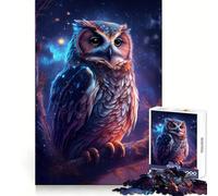Puzzle de 1000 pièces Hibou sous la Voie lactée pour Adolescents Un Cadeau Artistique, décompressant et Anti-Stress aux découpes nettes (38x52cm)